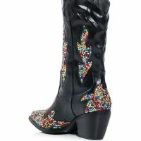 AZALEA WANG VINNY EMBELLISHED WESTERN BOOTIE -Sewing Down South shop azalea wang vinny embellished western bootie black 4 4