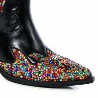 AZALEA WANG VINNY EMBELLISHED WESTERN BOOTIE -Sewing Down South shop azalea wang vinny embellished western bootie black 5 5