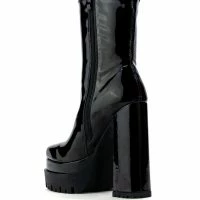 AZALEA WANG VIPER PATENT BOOTIE IN BLACK -Sewing Down South shop azalea wang viper patent bootie in black black 4 4