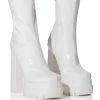 AZALEA WANG VIPER PATENT BOOTIE IN WHITE