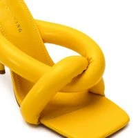 AZALEA WANG WALK ON BY PUFF SANDAL IN YELLOW -Sewing Down South shop azalea wang walk on by puff sandal in yellow yellow 5 5 c1