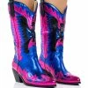 AZALEA WANG WAY METALLIC BOOT IN BLUE