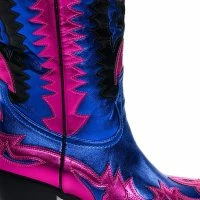 AZALEA WANG WAY METALLIC BOOT IN BLUE -Sewing Down South shop azalea wang way metallic boot in blue blue 5 5