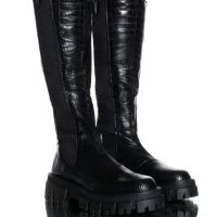 AZALEA WANG WE OUTSIDE FLATFORM BOOT IN BLACK