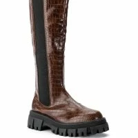 AZALEA WANG WE OUTSIDE FLATFORM BOOT IN BROWN -Sewing Down South shop azalea wang we outside flatform boot in brown brown 3 3