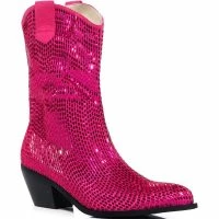 AZALEA WANG WELLINGTON EMBELLISHED WESTERN BOOTIE IN FUCHSIA -Sewing Down South shop azalea wang wellington embellished western bootie in fuchsia fuchsia 3 3