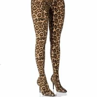 AZALEA WANG WILD SIDE LEOPARD PRINT PANT BOOTS