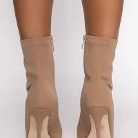 AZALEA WANG WORK FOR IT STILETTO BOOTIE IN BROWN -Sewing Down South shop azalea wang work for it stiletto bootie in brown beige 4 4