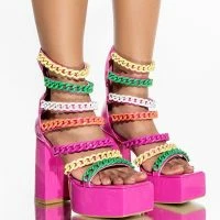 AZALEA WANG WORTH THE WAIT CHUNKY SANDAL IN MULTI -Sewing Down South shop azalea wang worth the wait chunky sandal in multi multi 1 1 c1