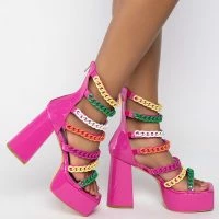 AZALEA WANG WORTH THE WAIT CHUNKY SANDAL IN MULTI