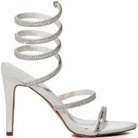 AZALEA WANG WRENLEY RHINESTONE STILETTO SANDAL IN WHITE