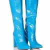 AZALEA WANG YES PLEASE CHUNKY CROC BOOT IN BLUE