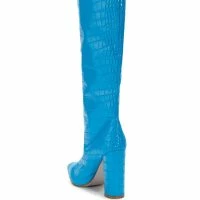 AZALEA WANG YES PLEASE CHUNKY CROC BOOT IN BLUE -Sewing Down South shop azalea wang yes please chunky croc boot in blue blue 4 4 c1