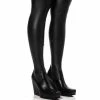AZALEA WANG ZAHRAH THIGH HIGH CHUNKY WESTERN BOOT WITH 4 WAY STRETCH IN BLACK