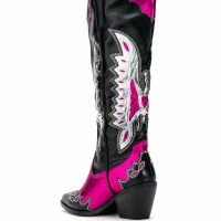 AZALEA WANG THE IT GIRL COWBOY BOOT IN PINK -Sewing Down South shop azalea wang zaina wedge boot in pink pink 4 4