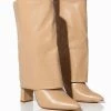 BALTINA CROC TAN FOLD OVER BOOT