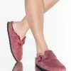 BIRKENSTOCK BOSTON SHEARLING SANDAL IN MAROON
