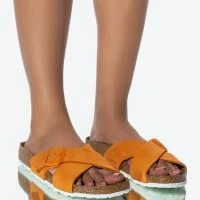BIRKENSTOCK NARROW FIT SIENNA RUSSET ORANGE SUEDE SANDAL -Sewing Down South shop birkenstock sienna russet orange suede sandal orange 1 1 c1