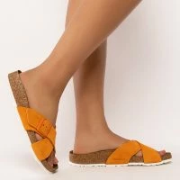 BIRKENSTOCK NARROW FIT SIENNA RUSSET ORANGE SUEDE SANDAL