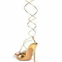BLOOMING GOLD FLOWER SANDAL -Sewing Down South shop blooming gold flower sandal gold 4 4 c1