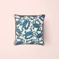 Sewing Down South Crab Craze, Shades Of Blues Pillow
