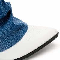 SOMETHING A LITTLE DIFFERENT DENIM COWBOY BOOT -Sewing Down South shop connection western denim boot denim 5 5 c1