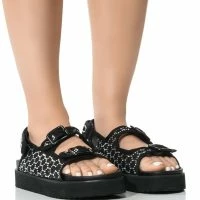 CORTA EMBELLISHED FLAT SANDAL IN BLACK