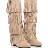 DIXIE FRINGE WEDGE BOOT IN KHAKI