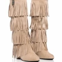 DIXIE FRINGE WEDGE BOOT IN KHAKI