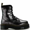 DR MARTENS JADON FUR LINED DISTRESSED METALLIC PLATFORM BOOT