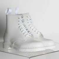 DR. MARTENS 1460 WHITE MONO SMOOTH ANKLE BOOTS 5 DR. MARTENS 1460 WHITE MONO SMOOTH ANKLE BOOTS -Sewing Down South shop dr. martens 1460 white mono smooth ankle boots white 2