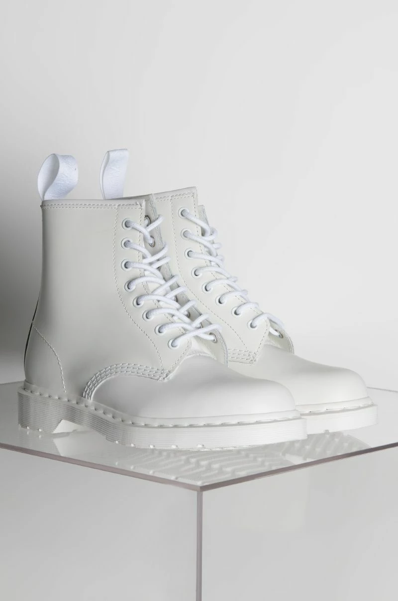 DR. MARTENS 1460 WHITE MONO SMOOTH ANKLE BOOTS 3 DR. MARTENS 1460 WHITE MONO SMOOTH ANKLE BOOTS - Image 3