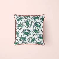 Sewing Down South Crab Craze, Groups Of Green Pillow