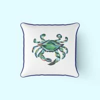 Sewing Down South Outdoor King Crab Pillow With Navy