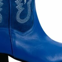 GENUINE LEATHER IGGY METALLIC WESTERN STYLE BELOW THE KNEE BOOT IN BLUE -Sewing Down South shop iggy metallic western style below the knee boot in blue blue 5 5