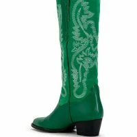 GENUINE LEATHER IGGY METALLIC WESTERN STYLE BELOW THE KNEE BOOT IN GREEN -Sewing Down South shop iggy metallic western style below the knee boot in green green 4 4