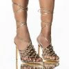 IT'S ABOUT DAMN TIME STILETTO SANDAL IN GOLD