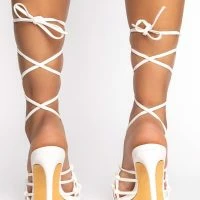 IT'S ABOUT DAMN TIME STILETTO SANDAL IN WHITE -Sewing Down South shop its about damn time stiletto sandal in white white 4 4