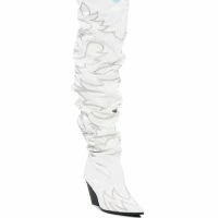 KELSEY OVER THE KNEE WESTERN BOOT IN WHITE -Sewing Down South shop kelsey over the knee western boot in white white 3 3 c1 c1