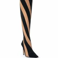 LILITH MESH THIGH HIGH BOOT IN BLACK -Sewing Down South shop lilith mesh thigh high boot in black black 3 3 c1