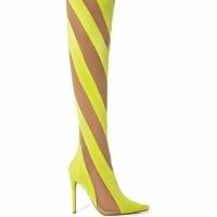 LILITH MESH THIGH HIGH BOOT IN LIME -Sewing Down South shop lilith mesh thigh high boot in lime lime 2 2 c1