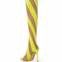 LILITH MESH THIGH HIGH BOOT IN LIME -Sewing Down South shop lilith mesh thigh high boot in lime lime 4 4 c1