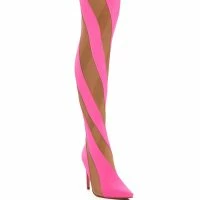 LILITH MESH THIGH HIGH BOOT IN PINK -Sewing Down South shop lilith mesh thigh high boot in pink pink 3 3