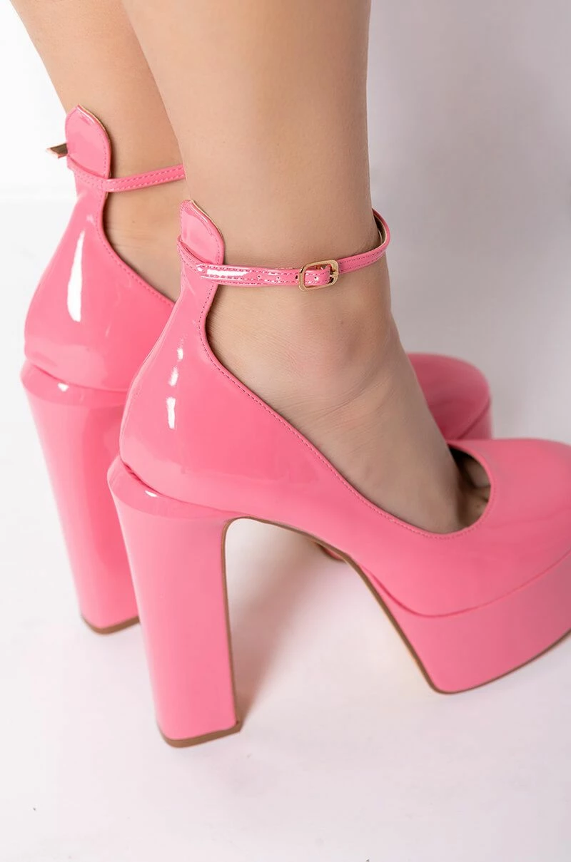 LOVERS LANE PATENT PINK CHUNKY MARY JANES 5 LOVERS LANE PATENT PINK CHUNKY MARY JANES - Image 5