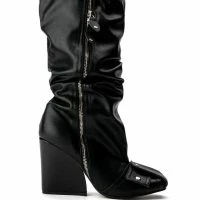 LUXE IN LOVE KNEE HIGH CHUNKY BOOT IN BLACK -Sewing Down South shop luxe in love knee high chunky boot in black black 3 3 c1