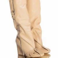 LUXE IN LOVE KNEE HIGH CHUNKY BOOT IN NUDE