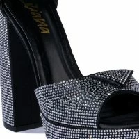 MADE FOR THIS EMBELLISHED CHUNKY HEEL SANDAL IN BLACK -Sewing Down South shop made for this embellished chunky heel sandal in black black 5 5