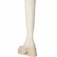 MARGOT KNIT STRETCH BOOT IN CREAM -Sewing Down South shop margot knit stretch boot in cream cream 4 4