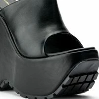 MEANIE CHUNKY MULE IN BLACK -Sewing Down South shop meanie chunky mule in black black 5 5