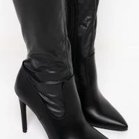 AZALEA WANG CANT GET YOU OFF MY MIND THIGH HIGH BOOT WITH 4 WAY STRETCH -Sewing Down South shop mindful black pu 6 6 c1